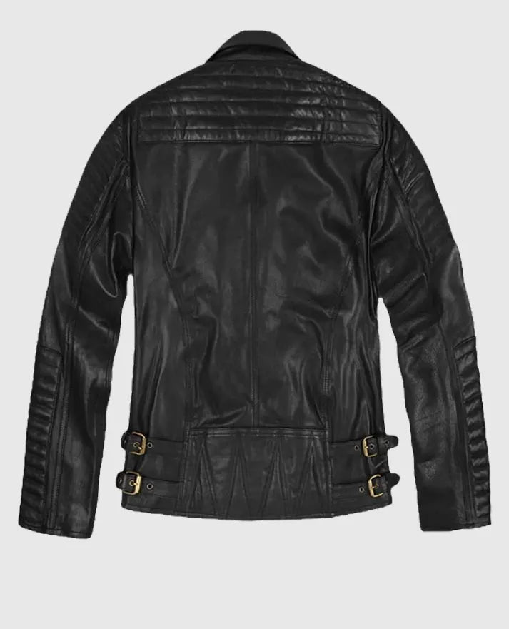 Men's Motorcycle Black Leather Jacket