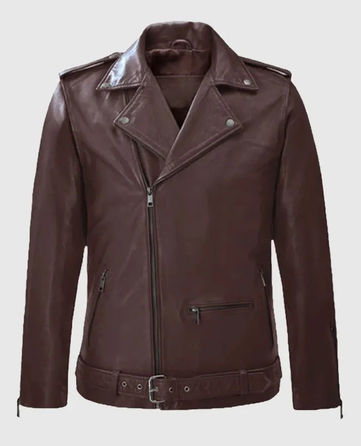 Men's Rutland Burgundy Riding Leather Jacket