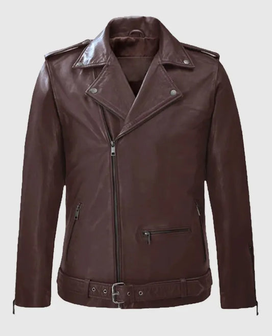 Men's Rutland Burgundy Riding Leather Jacket