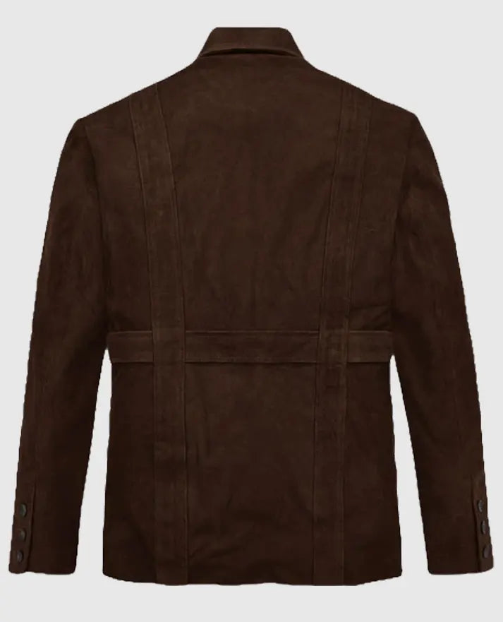 Men's Safari Dune Suede Brown Leather Blazer