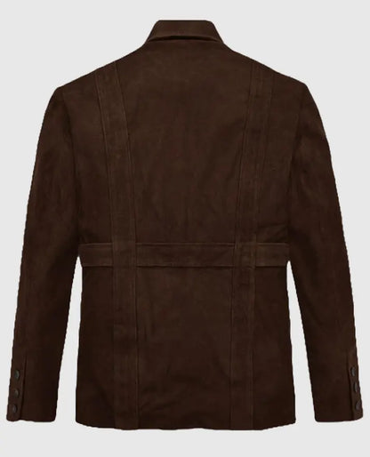 Men's Safari Dune Suede Brown Leather Blazer