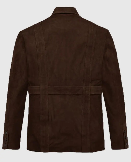 Men's Safari Dune Suede Brown Leather Blazer