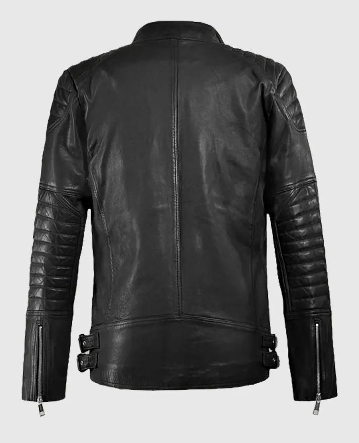 Men's Shotgun Black Moto Leather Jacket - second image