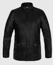 Slim Fit Black Leather Jacket