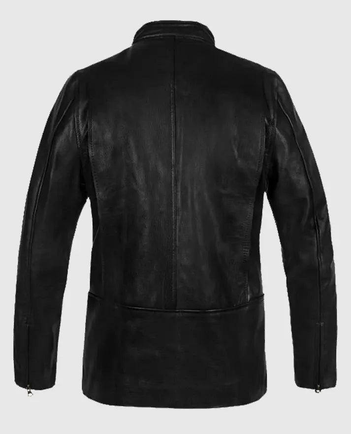 Mens Slim Fit Leather Black Jacket