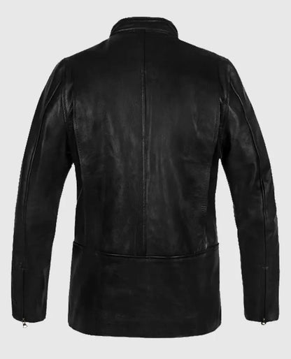 Mens Slim Fit Leather Black Jacket