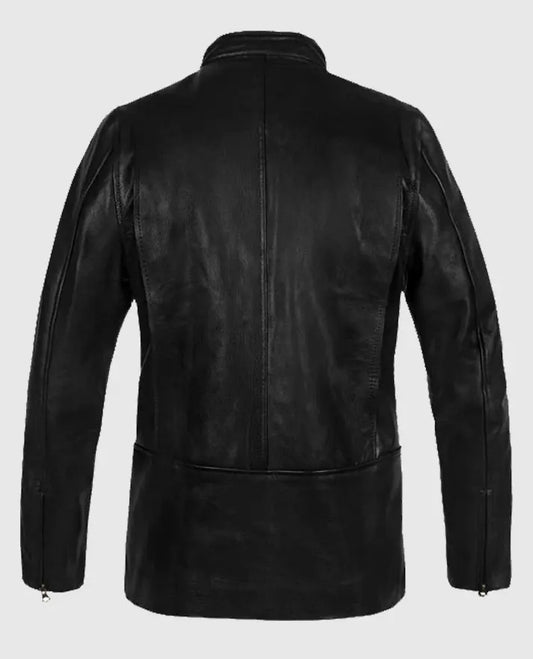 Mens Slim Fit Leather Black Jacket