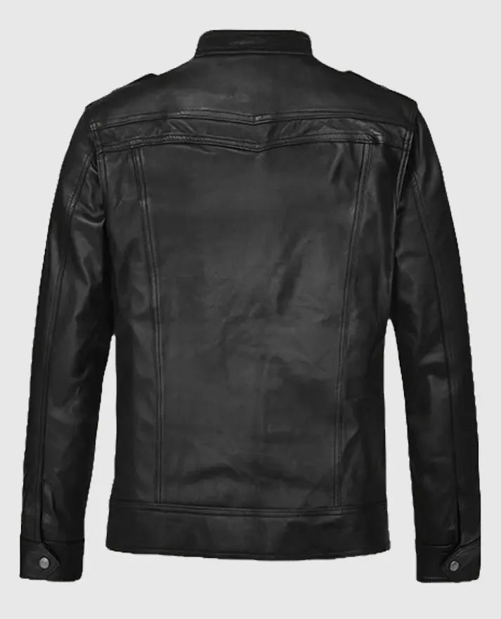 Mens Street Style Black Leather Jacket