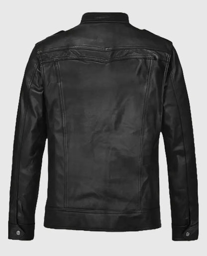 Mens Street Style Black Leather Jacket
