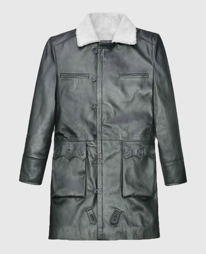Metallic Lurex Gray Tom Hardy Trench Coat