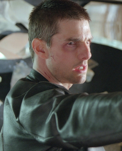 Minority Report Tom Cruise (John Anderton) Black Leather Jacket