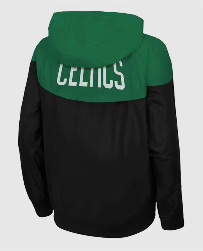 NBA Boston Celtics Black and Green Lightweight Hooded Jacket