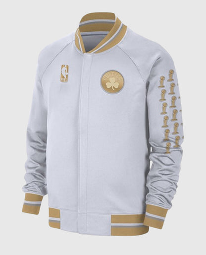 NBA Boston Celtics Trophy Ring Banner White Jacket