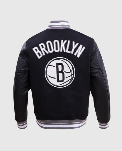 NBA Brooklyn Nets Men's Rib Wool Varsity Jacket