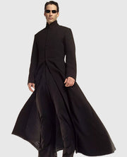 Neo Matrix Trench Coat Keanu Reeves Black Trench Coat