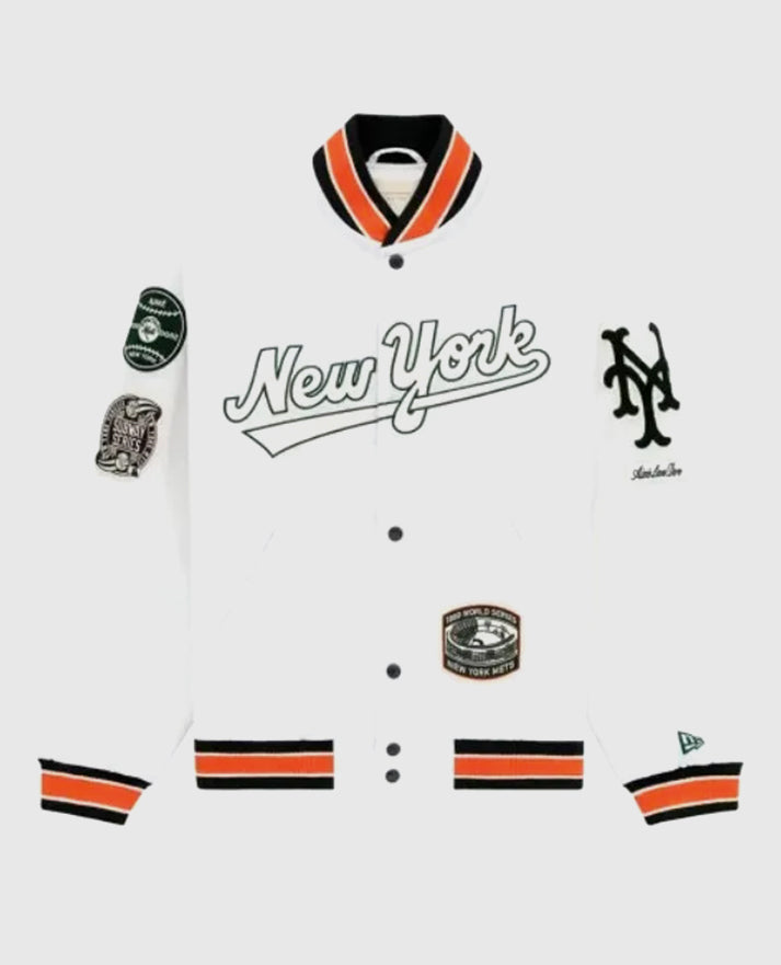 New York Mets Varsity White Jacket
