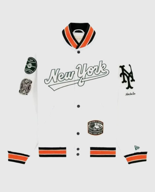 New York Mets Varsity White Jacket