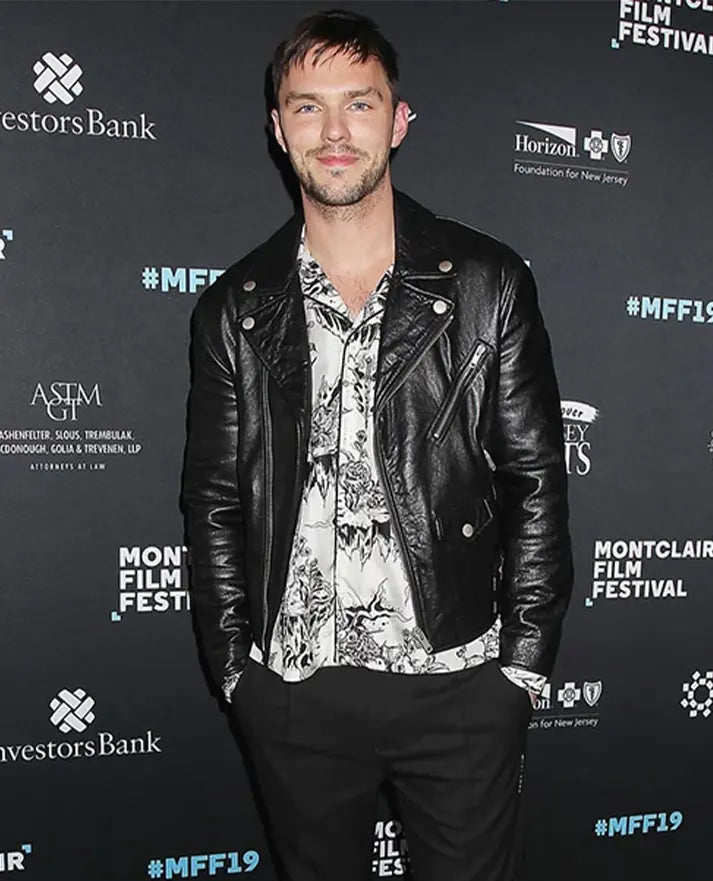 Nicholas Hoult Biker Leather Jacket