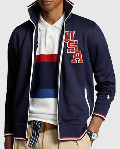 Paris Olympics Team USA Track Blue Jacket