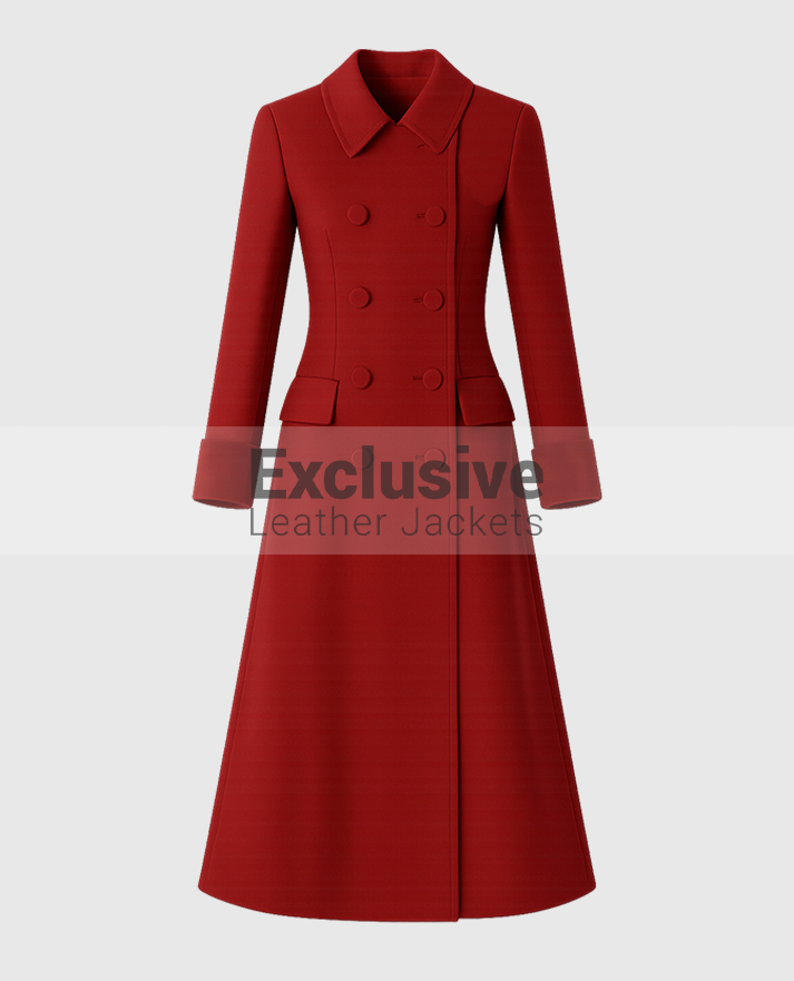 Princess Kate Middleton Red Long Coat