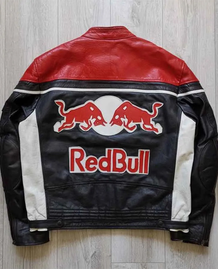 RED BULL Racing Black n Red Leather Jacket