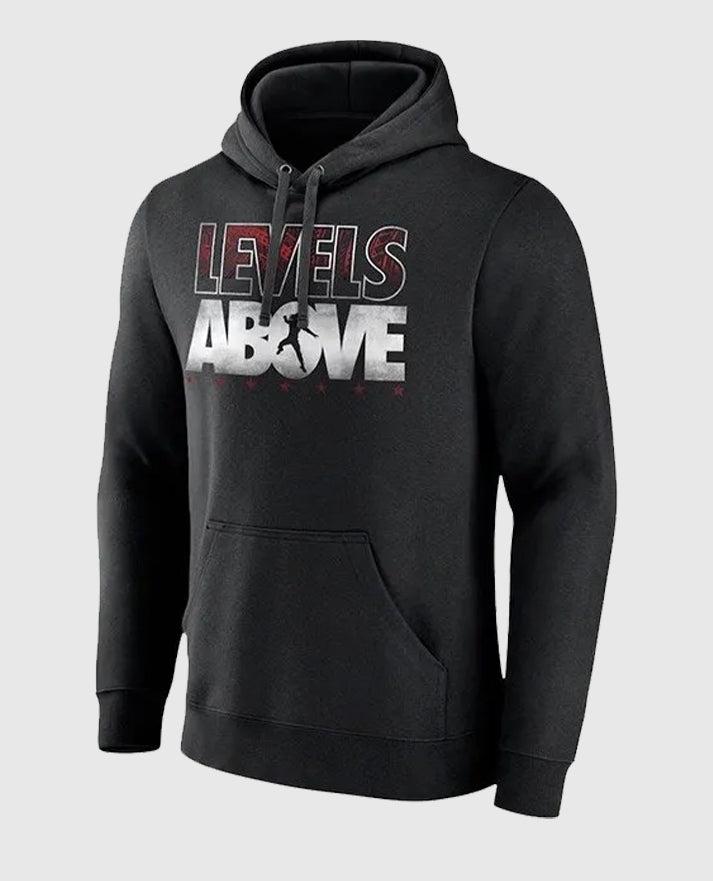 Roman Reigns Levels Above Black Pullover Hoodie