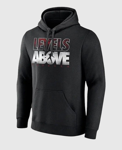 Roman Reigns Levels Above Black Pullover Hoodie