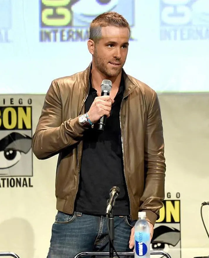 Ryan Reynolds Comic Con Leather Jacket