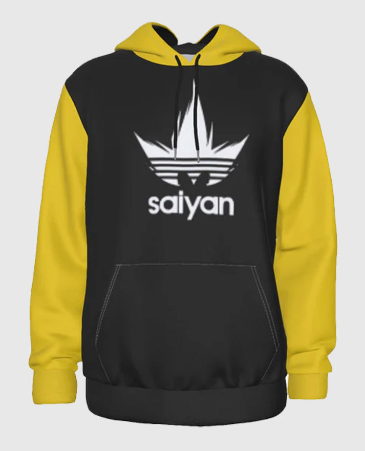 Saiyan Adidas Yellow and Black Pullover Hoodie