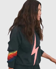 Real Housewives of Salt Lake City Lisa's navy lightning bolt sweatshirt