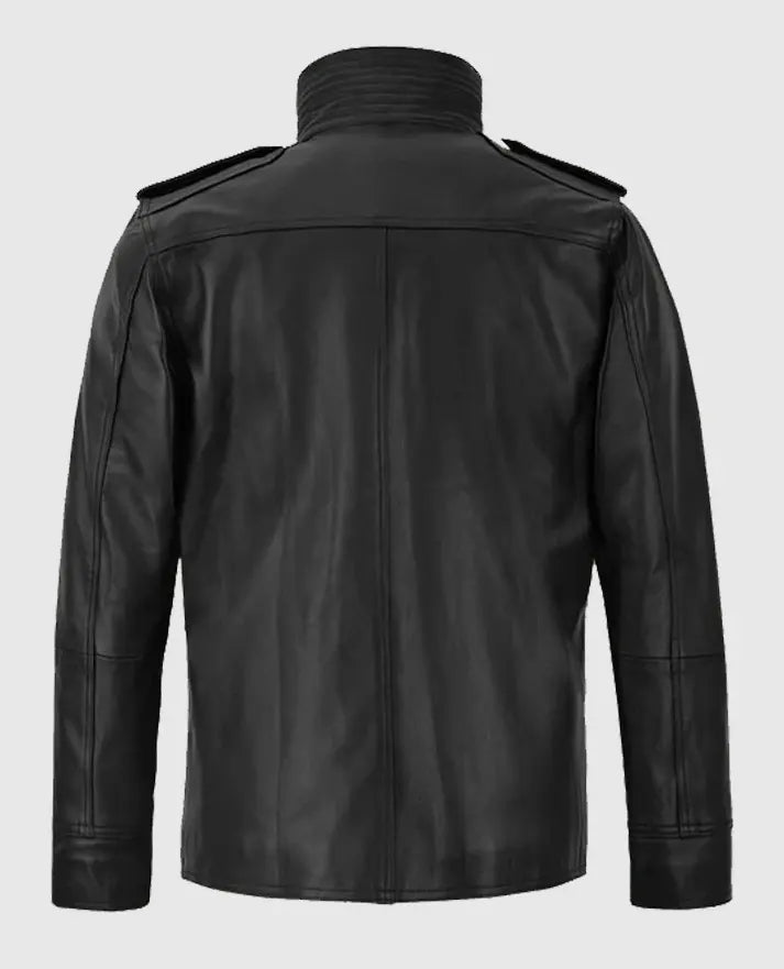 Sean Bean Cleanskin Black Leather Jacket.