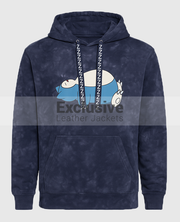 Snorlax Blue Mineral-Wash Pullover Hoodie