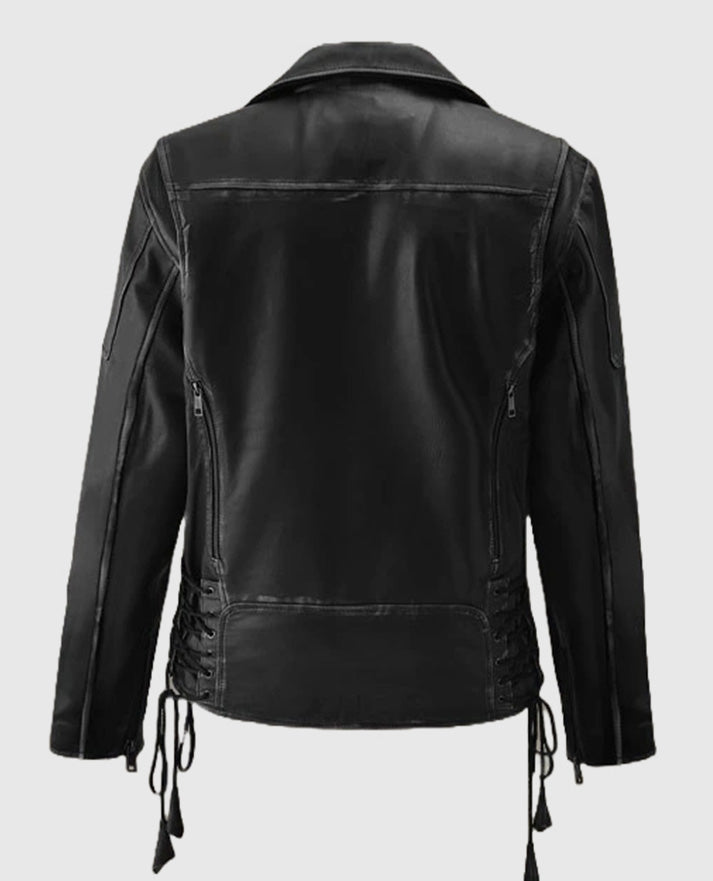Street Style Biker Black Leather Jacket