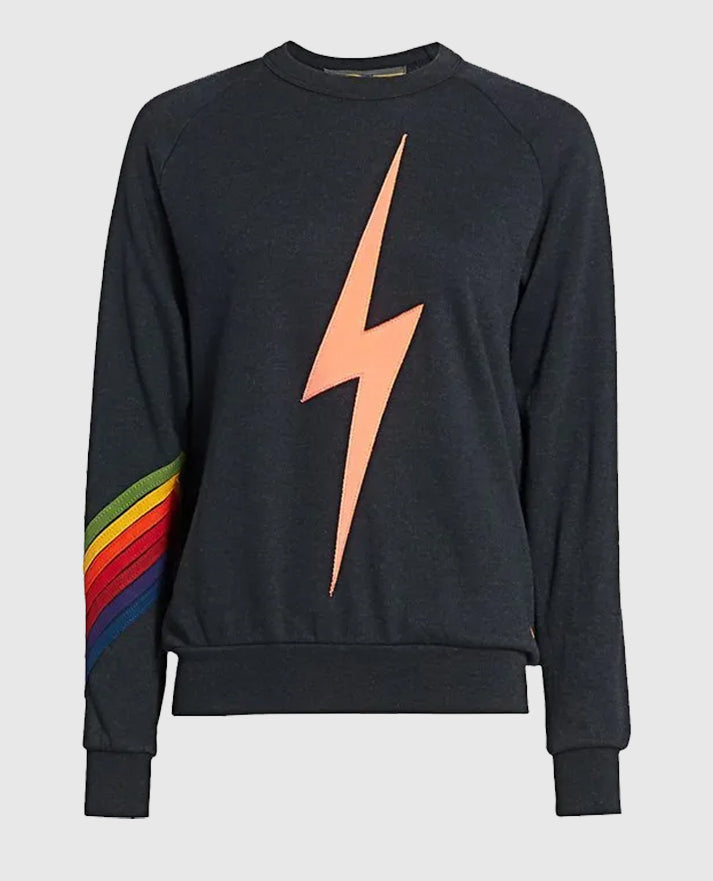 Real Housewives of Salt Lake City Lisa's navy lightning bolt Blue sweatshirt