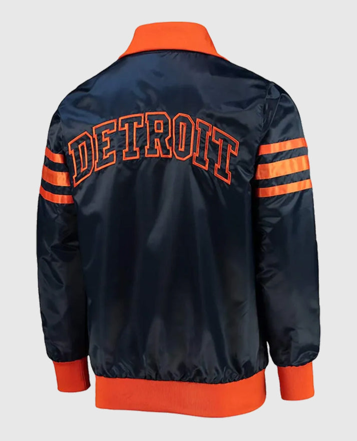 The Captain III Detroit Tigers Navy Satin Jacket