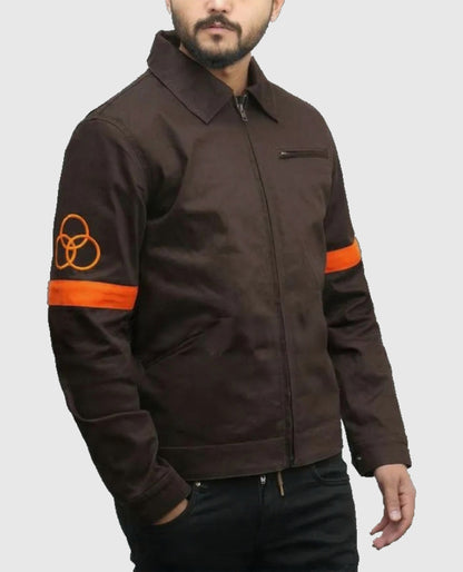 The Walking Dead Rick Grimes CRM Brown Zipper Jacket