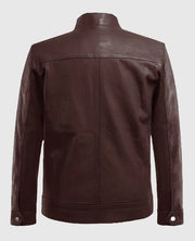 Thunder Storm Burgundy Biker Leather Jacket