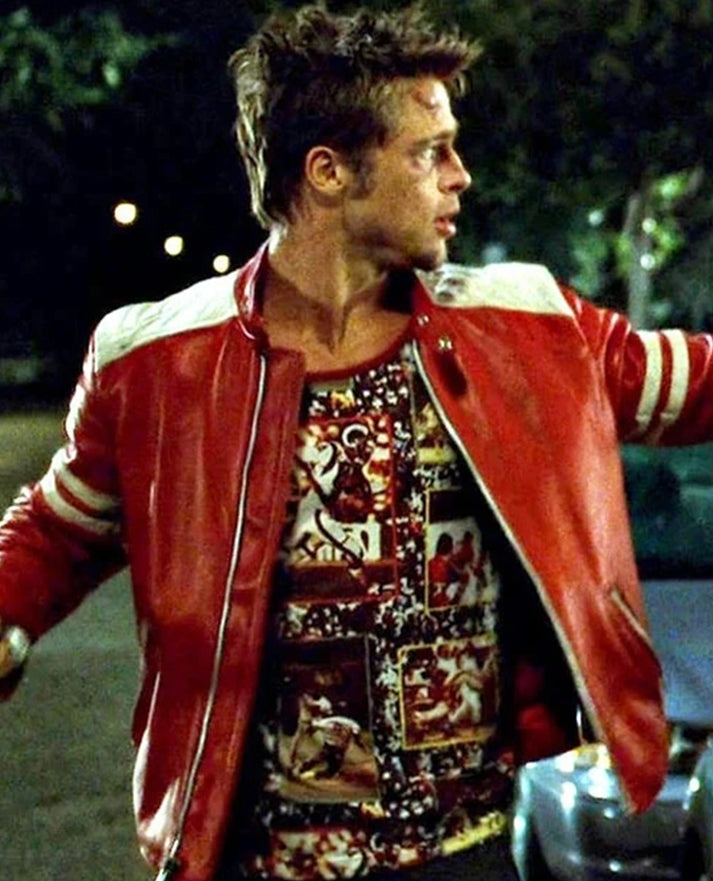 Tyler Durden's Fight Club Red Leather Jacket