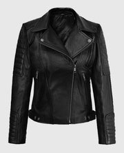 Victoria Justice Biker Black Leather Jacket