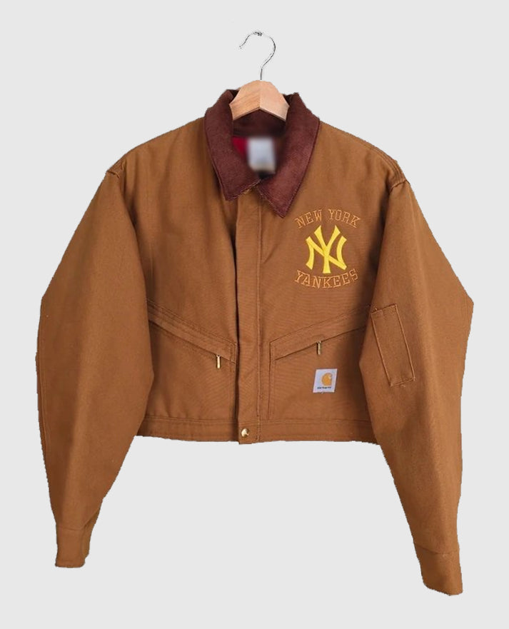 Vintage Carhartt x NY Yankees Crop Brown Jacket