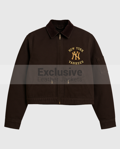 Vintage Carhartt x NY Yankees Crop Dark Brown Jacket