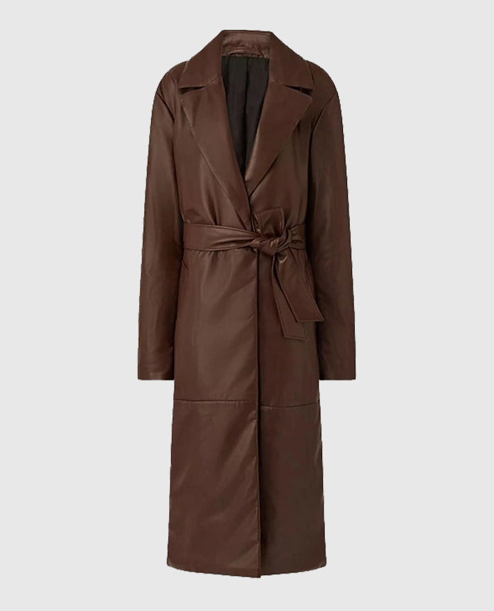 Women's 90s Vintage Leather Long Coat