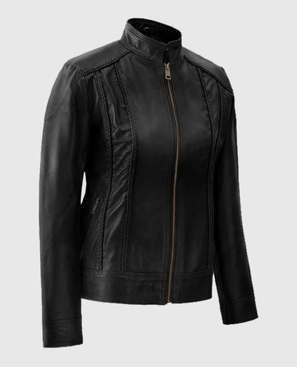Women's Clova Black Leather Jacket