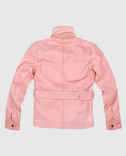 Womens Light Pink Leather Jacket