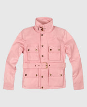 Womens Light Pink Leather Jacket