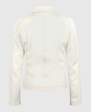 Women's Off-White Shirt-Style Leather Jacket