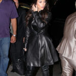 Kim Kardashian Leather Trench Coat