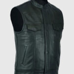 Sons Of Anarchy Inspired Black Biker Leather Vest
